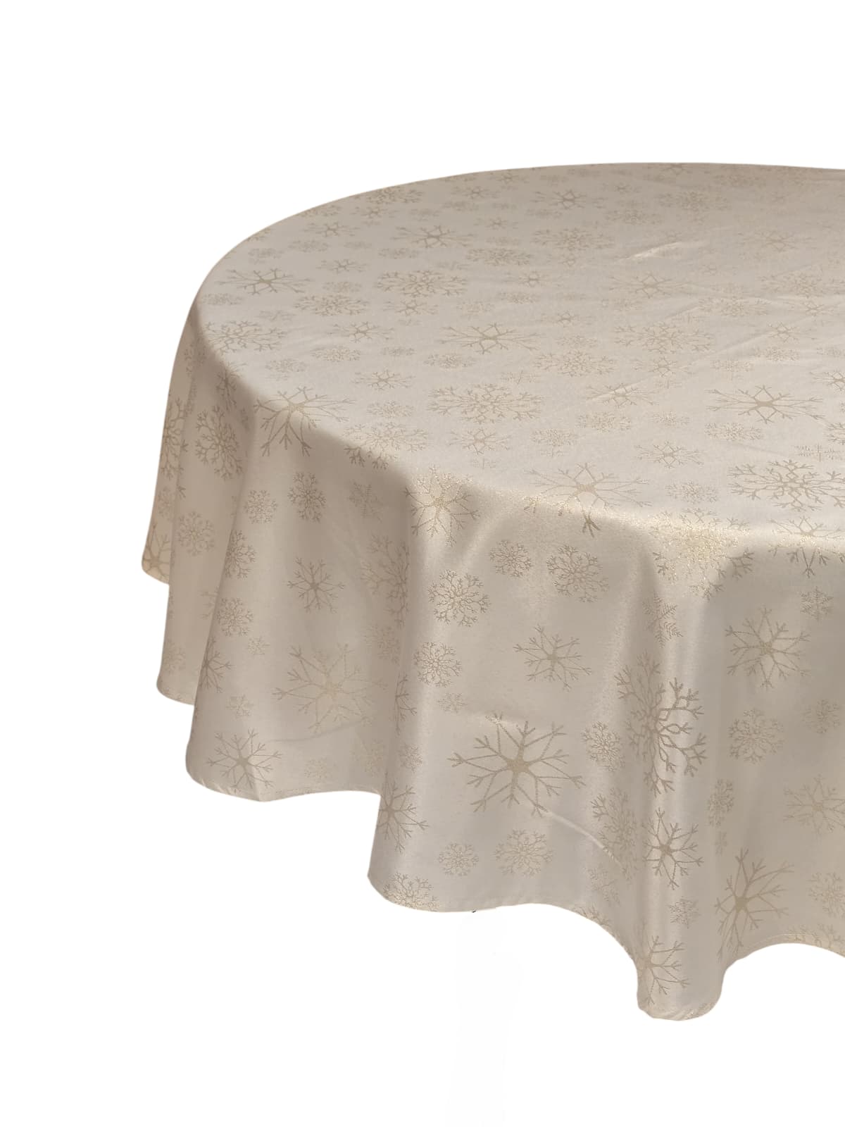 Violet Linen Seasonal Xmas Christmas Holiday Cream Mystique Snowflakes Pattern Tablecloths