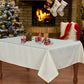 Violet Linen Seasonal Xmas Christmas Holiday Glowing Two-Tone Striped Pattern Tablecloths