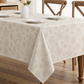Violet Linen Seasonal Xmas Christmas Holiday Cream Mystique Snowflakes Pattern Tablecloths