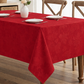 Violet Linen Seasonal Xmas Christmas Holiday Fleur Delis Poinsettia Leaf Pattern Tablecloths