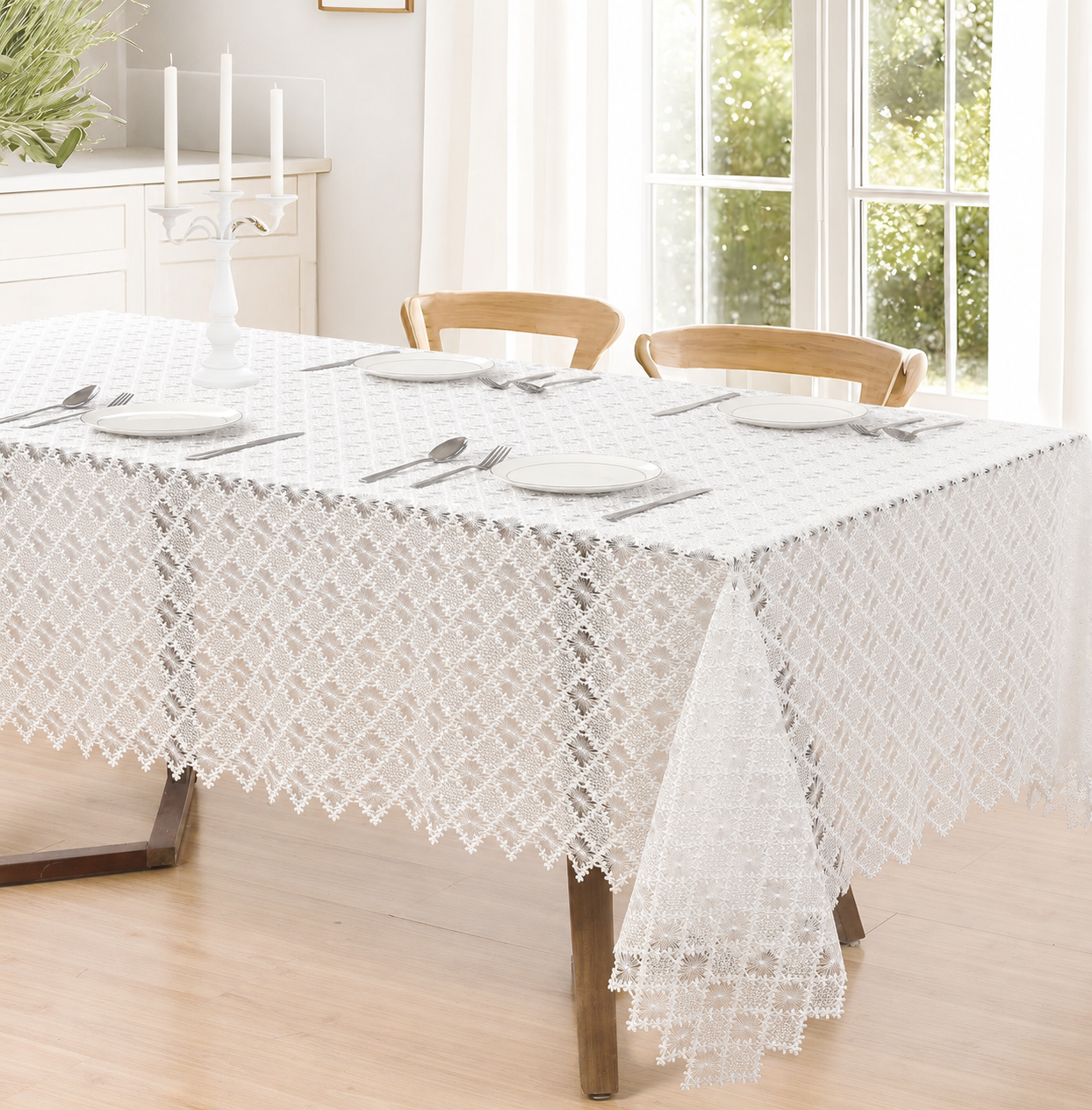 Violet Linen Seville Diamond Pattern Tablecloths