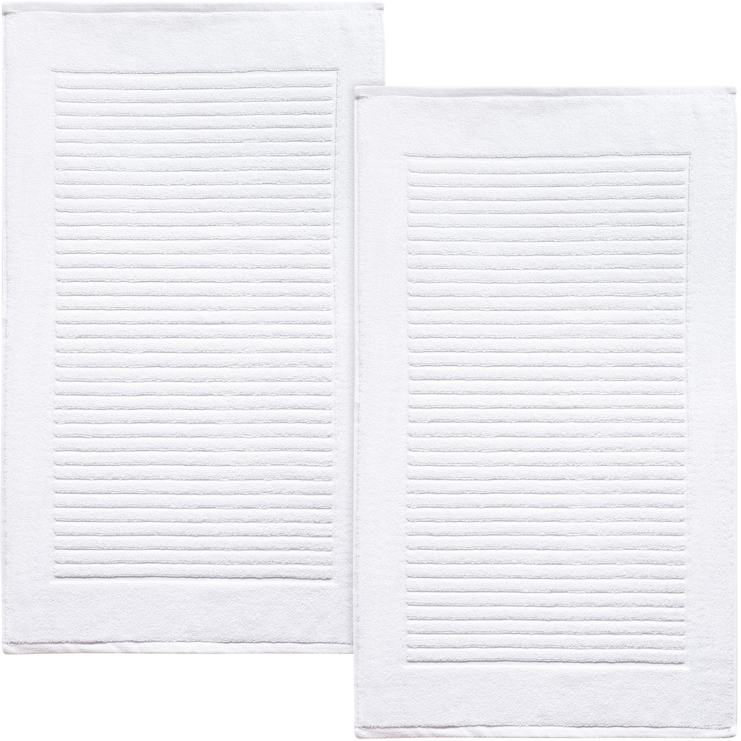 Violet Linen Ribbonette Ribbed Wavy Striped Pattern Bath Mats Set of Two