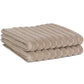 Violet Linen Ribbonette Ribbed Wavy Striped Pattern Bath Towels Set of Two