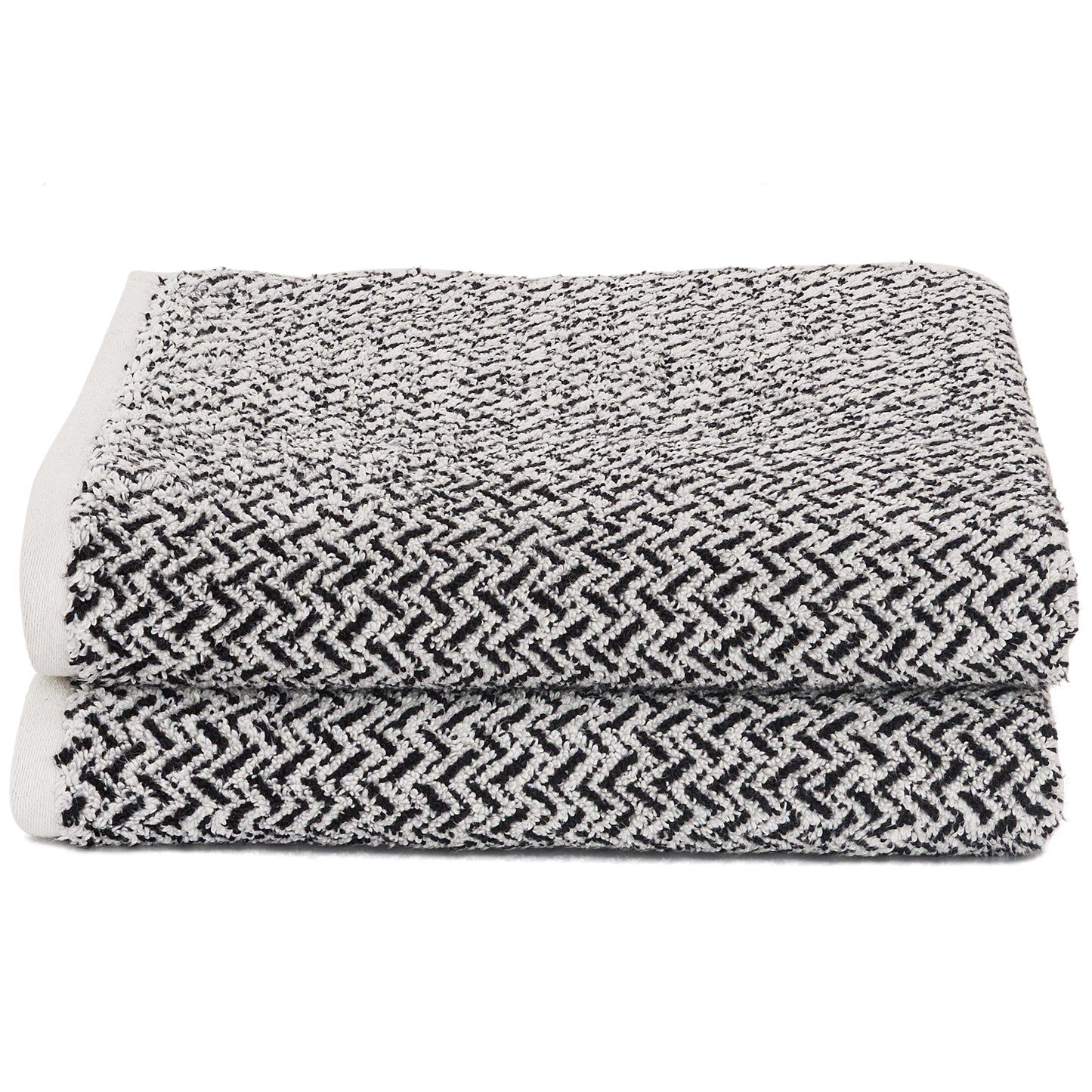 Violet Linen Chevron Abstract Geometric Pattern Bath Towels Set of Two