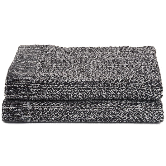 Violet Linen Diagonal Diamond Speckled Plush Pattern Bath Towels Set of Two