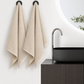 Violet Linen Exquisite Squisita Champagne Plush Terry Pattern Hand Towels Set of Two