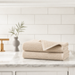Violet Linen Exquisite Squisita Champagne Plush Terry Pattern Hand Towels Set of Two