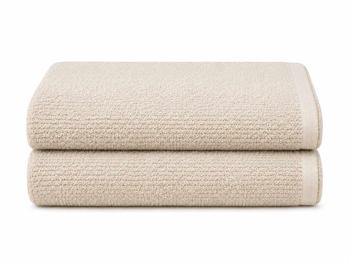 Violet Linen Exquisite Squisita Champagne Plush Terry Pattern Bath Towels Set of Two