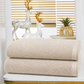 Violet Linen Exquisite Squisita Champagne Plush Terry Pattern Bath Towels Set of Two