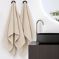 Violet Linen Exquisite Squisita Champagne Plush Terry Pattern 6 Piece Towel Set, 2 Bath Towels 2 Hand Towels 2 Bath Towel Sheets