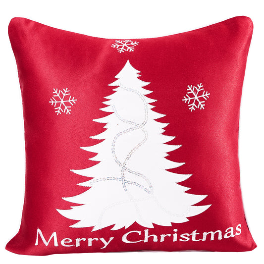 Seasonal Xmas Christmas Holiday Trees Pattern Decorative Accent Throw Pillow Cover