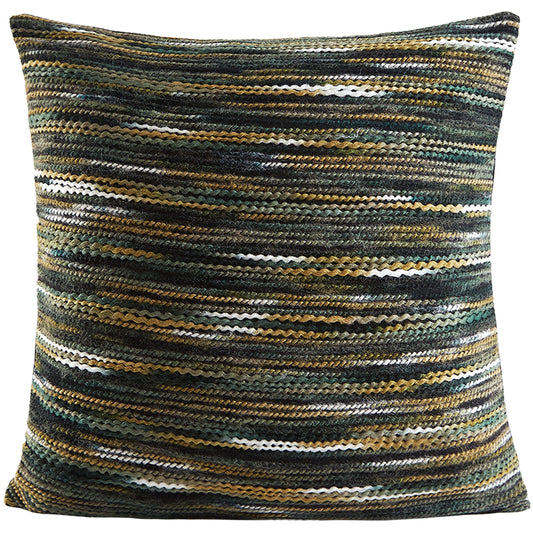 Chenille Accentuation Exotic Stripes Pattern Decorative Accent Throw Pillow