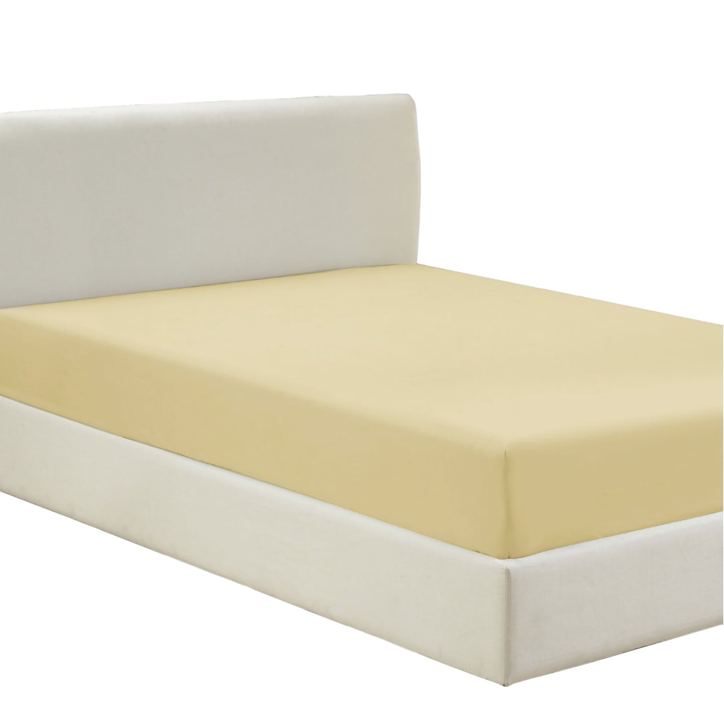 Violet Linen Premium Percale Fitted Sheet - Brushed Poly Cotton, Breathable, Extra Soft and Comfortable - 33", Gold