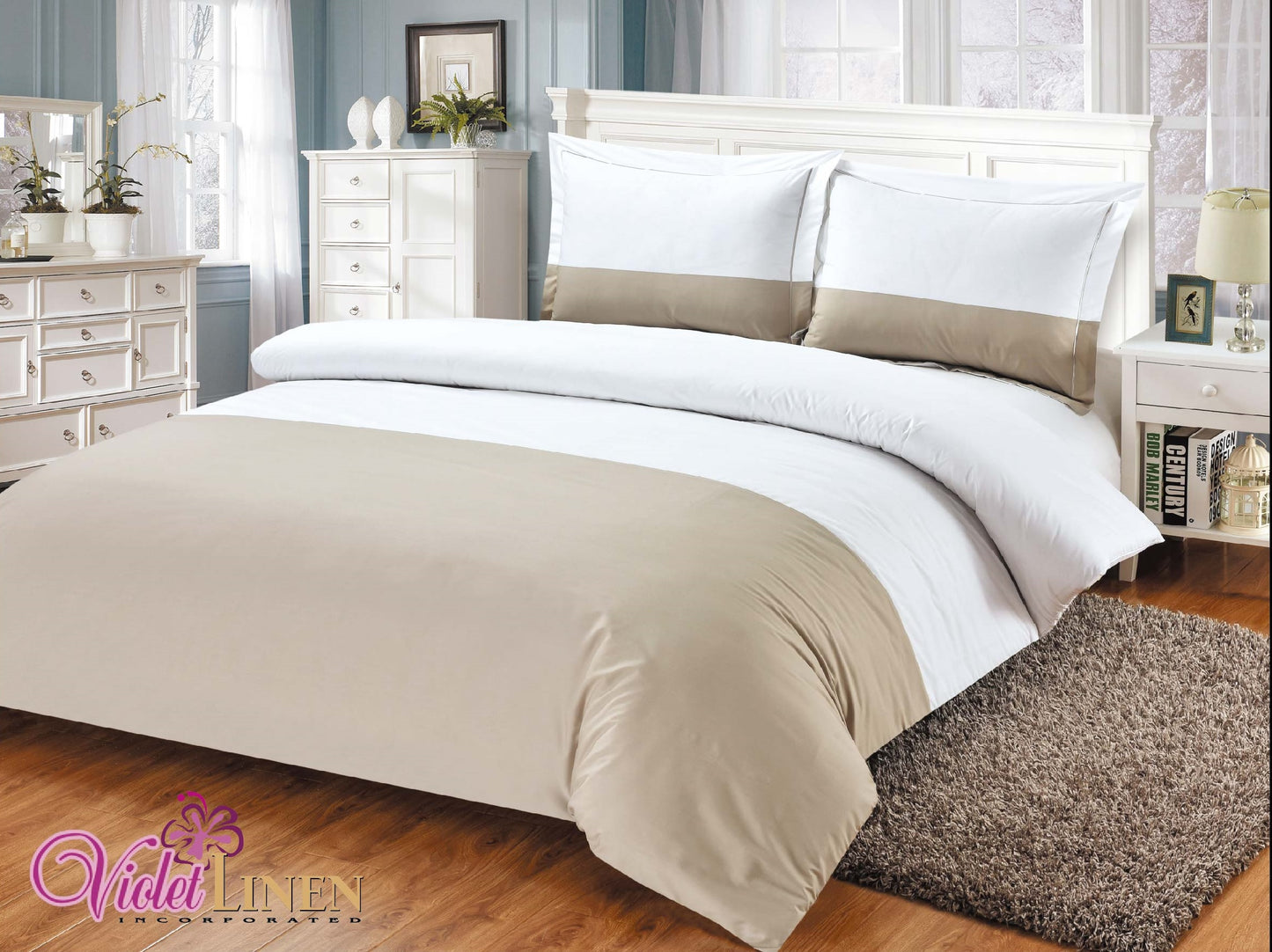 French Hotel Border Pattern Bedding Duvet Cover Set