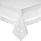Violet Linen Splendour Exquisite Macrame Lace Border Pattern, Polyester Embroidered Lace, White, 52 Inch by 70 Inch, Seats 4 to 6 people, Tablecloths