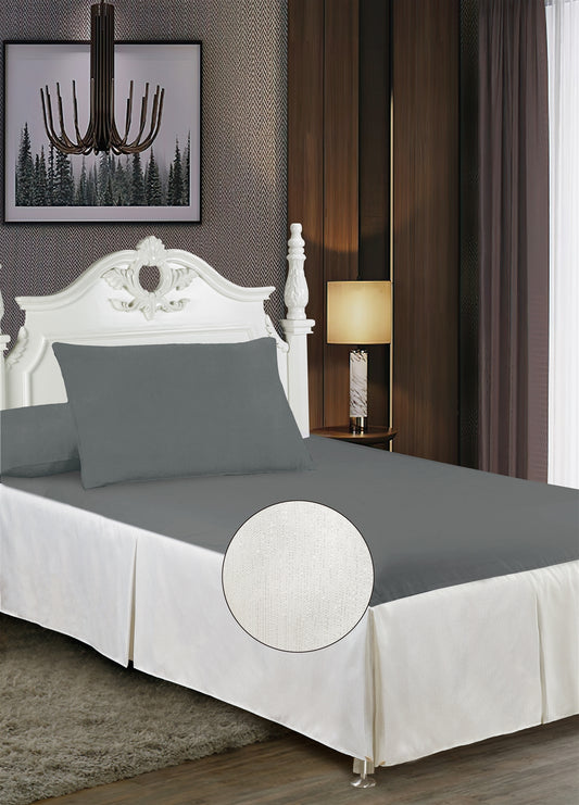 Violet Linen Splendour Shine Pleated Pattern, Polyester Jacquard, with Metallic Plain Weave Woven, Tailored, Wrinkle & Fade Resistant, Twin - 39" Gold, Bedding Bed Skirt - Dust Ruffle