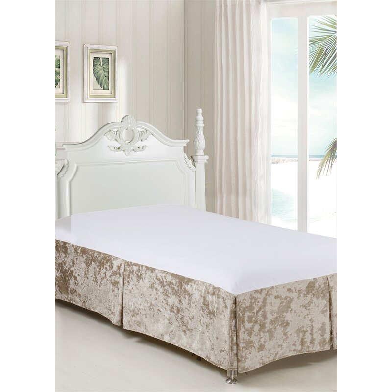 Violet Linen Velveteen Tailored, Luxury Ultra Soft Polyester Solid Microfiber Luxury Hotel Quality Fabric, Taupe, Twin 39-inch, Luxurious, Bedding Bed Skirt for One Bed