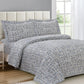 Violet Linen French Cascade Basket Weave Pattern, Luxury Ultra Soft and Breathable 200 Thread-Count Cotton Percale, Grey - Blue, Twin 39-inch, 6 Piece Duvet Set, Bedding Duvet Cover Set for Two Beds