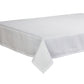 Violet Linen European Novelties Ribbed Striped Pattern, Polyester Woven Jacquard, Dining Room, Party Banquet and Holiday, White, Rectangular Tablecloths
