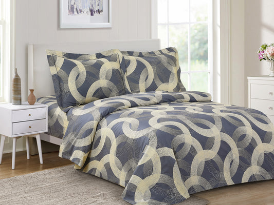 French  Circular Pattern Bedding Duvet Cover Set