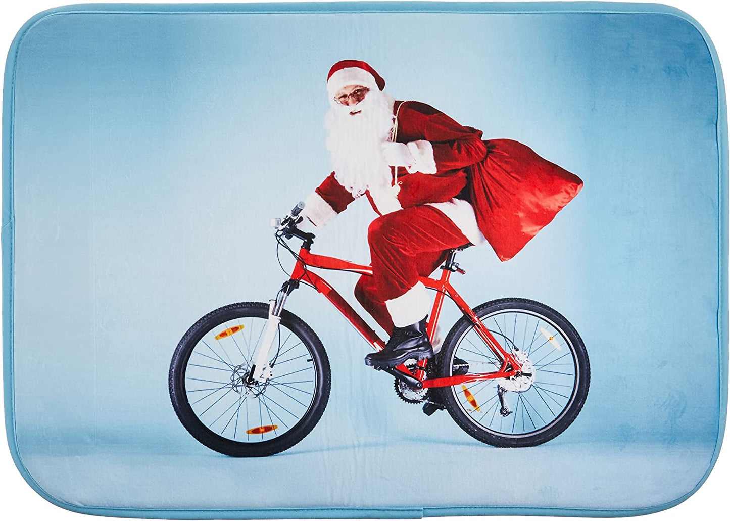 Seasonal Xmas Christmas Holiday Santa Claus Actions Pattern Decorative Area Rug, Doormat.