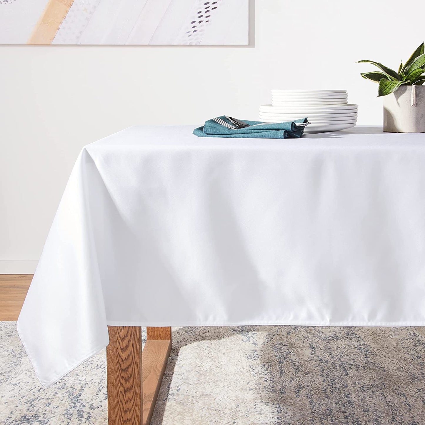 Solid Liner Tablecloth White 52" X 70" Oblong / Rectangle