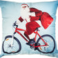 Seasonal Xmas Christmas Holiday Santa Claus Actions Pattern Decorative Accent Throw Pillow Cover
