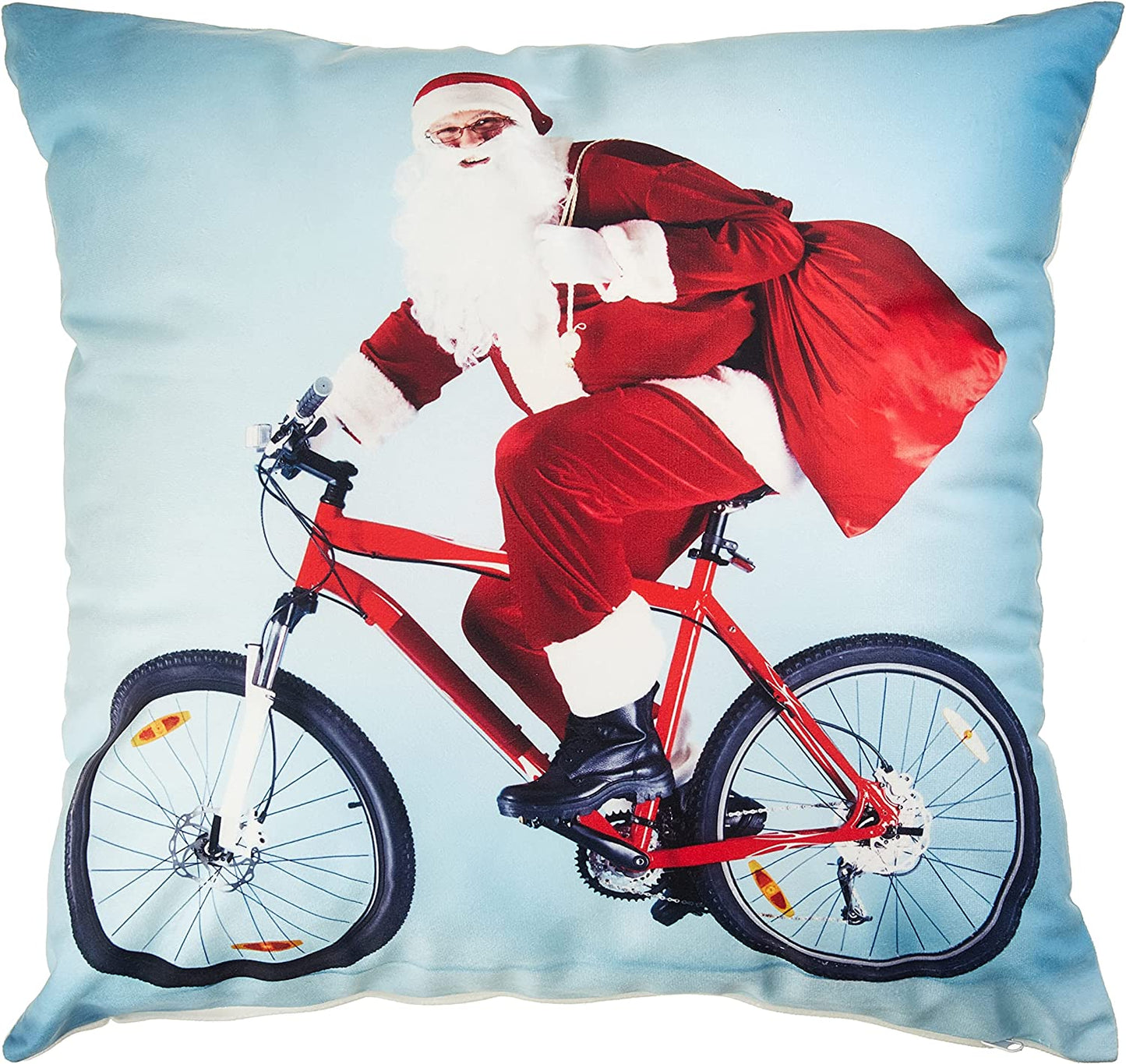 Seasonal Xmas Christmas Holiday Santa Claus Actions Pattern Decorative Accent Throw Pillow Cover