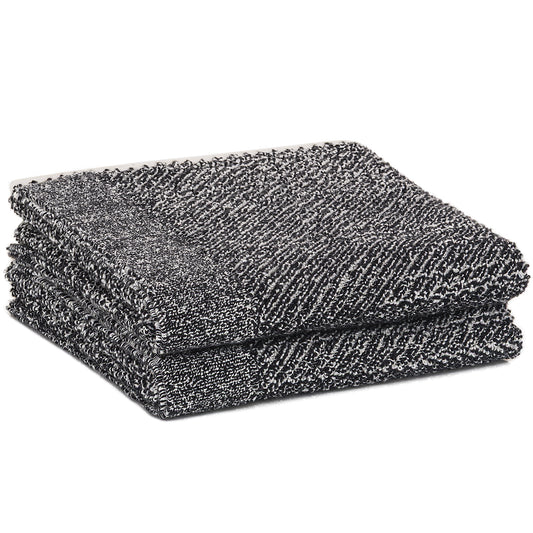Violet Linen Diagonal Diamond Speckled Plush Pattern Hand Towels Set of Two