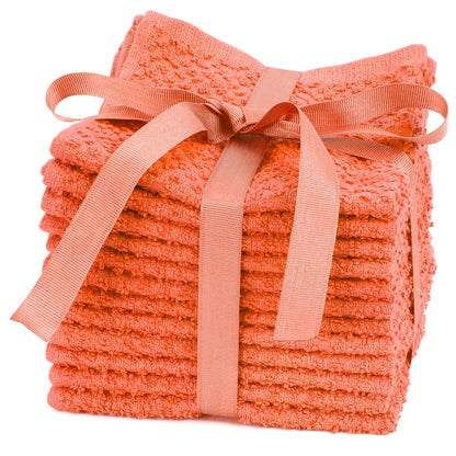 Zero Puff Bump Texture Pattern Luxurious Washcloths Set - Pack of 12