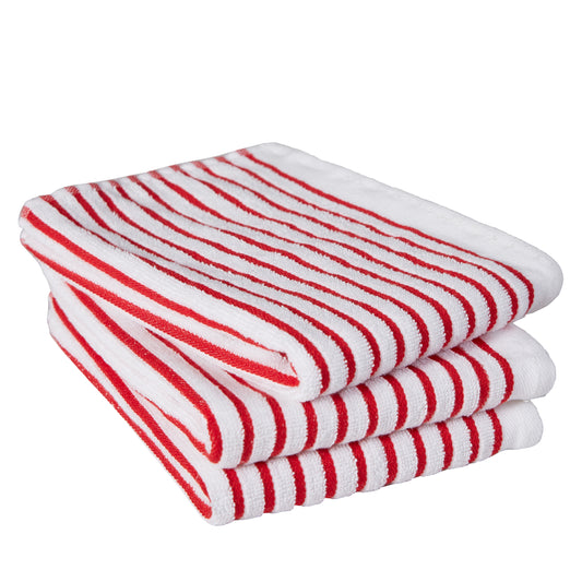 Classic Deluxe Chain Striped Pattern Premium Kitchen Dish Towels - Pack of 3
