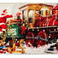 Seasonal Xmas Christmas Holiday Santa Claus Actions Pattern Decorative Area Rug, Doormat.
