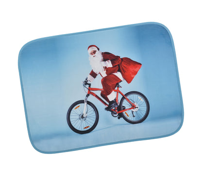 Seasonal Xmas Christmas Holiday Santa Claus Actions Pattern Decorative Area Rug, Doormat.