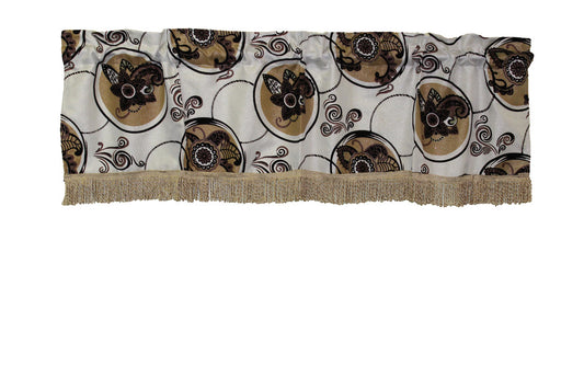 Tivoli Flock Vintage Decorative Window Treatment Rod Pocket Curtain Straight Valance