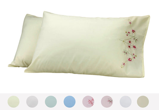 Sensation Floral Embroidery Pattern Set of 2 - Pillow Cases