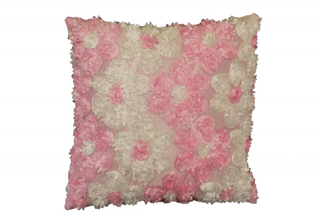 Silky Rosetta Vintage Decorative Accent Throw Pillow