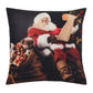 Seasonal Xmas Christmas Holiday Santa Claus Actions Pattern Decorative Accent Throw Pillow Cover