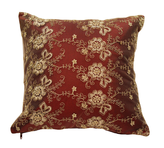 Swiss Vintage Flowers Pattern Decorative Accent Throw Pillow Cover