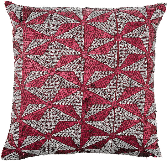 Sparkling Embroidered Sequins Pattern Decorative Throw Pillow Cover