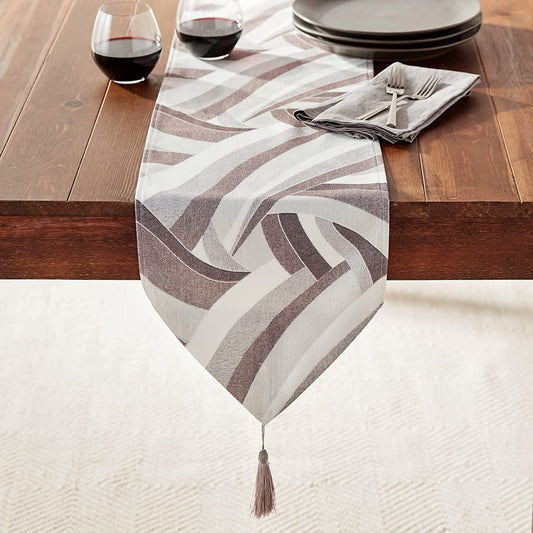 Chenille Abstract Pattern Decorative Table Runner