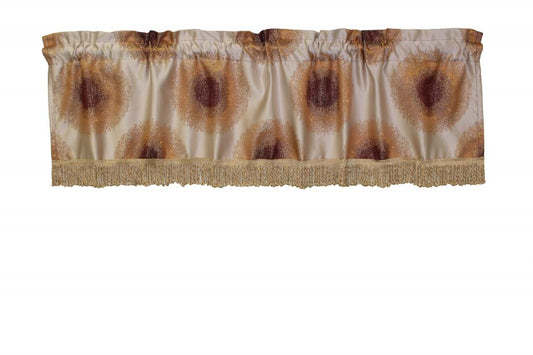 Emblem Vintage Damask Decorative Window Treatment Rod Pocket Curtain Straight Valance