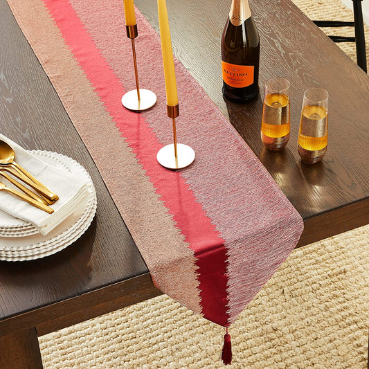 Chenille Striped Swivel Pattern Decorative Table Runner