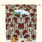 Decorative Christmas Printed Poinsettia Floral Decorative Window Treatment Rod Pocket Kitchen Window Curtain Panel Tiers and Swag Valance