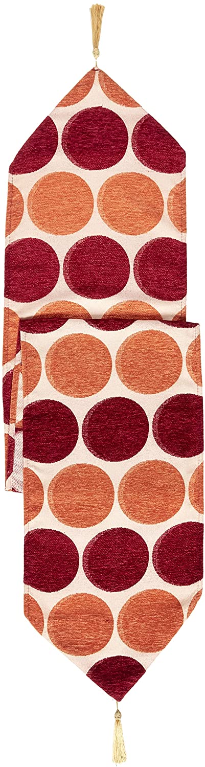 Chenille Circle Spots Pattern Decorative Table Runner