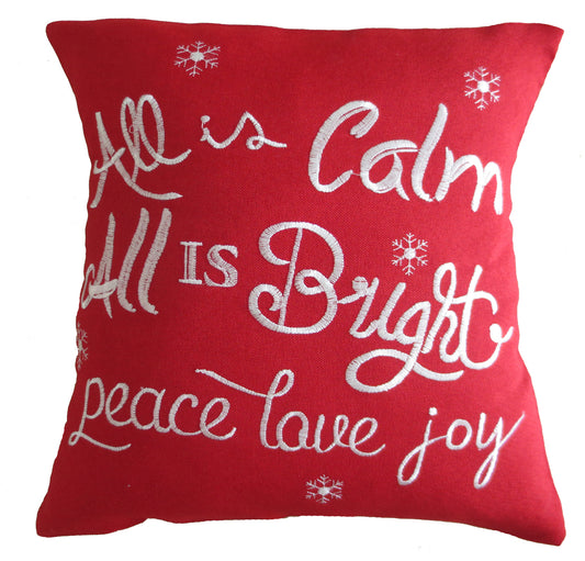 Seasonal Christmas Greeting Decorative Accent Throw Pillow