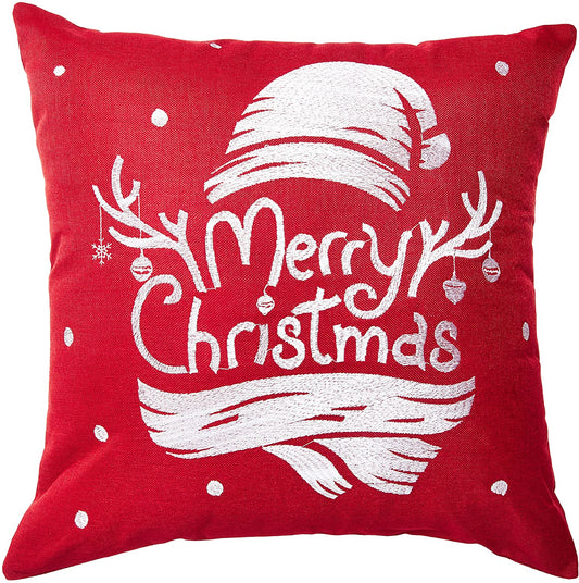 Seasonal Xmas Christmas Holiday Spirits Pattern Decorative Accent Throw Pillow