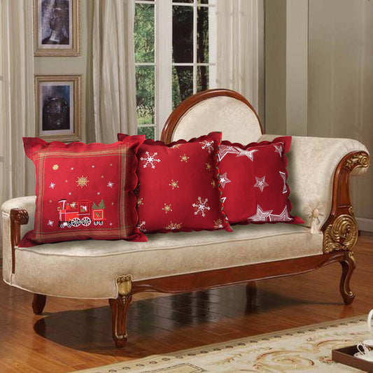 Seasonal Xmas Christmas Holiday Essenial Pattern Decorative Throw Pillow Cover