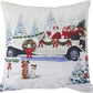 Seasonal Xmas Christmas Holiday Santa Claus Actions Pattern Decorative Accent Throw Pillow Cover