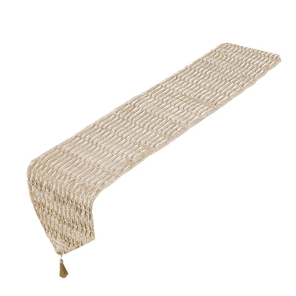 Silky Pleated Satin Pattern Decorative Table Runner
