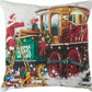 Seasonal Xmas Christmas Holiday Santa Claus Actions Pattern Decorative Accent Throw Pillow Cover